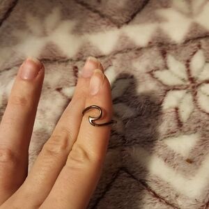 Elegant Silver Wave Ring